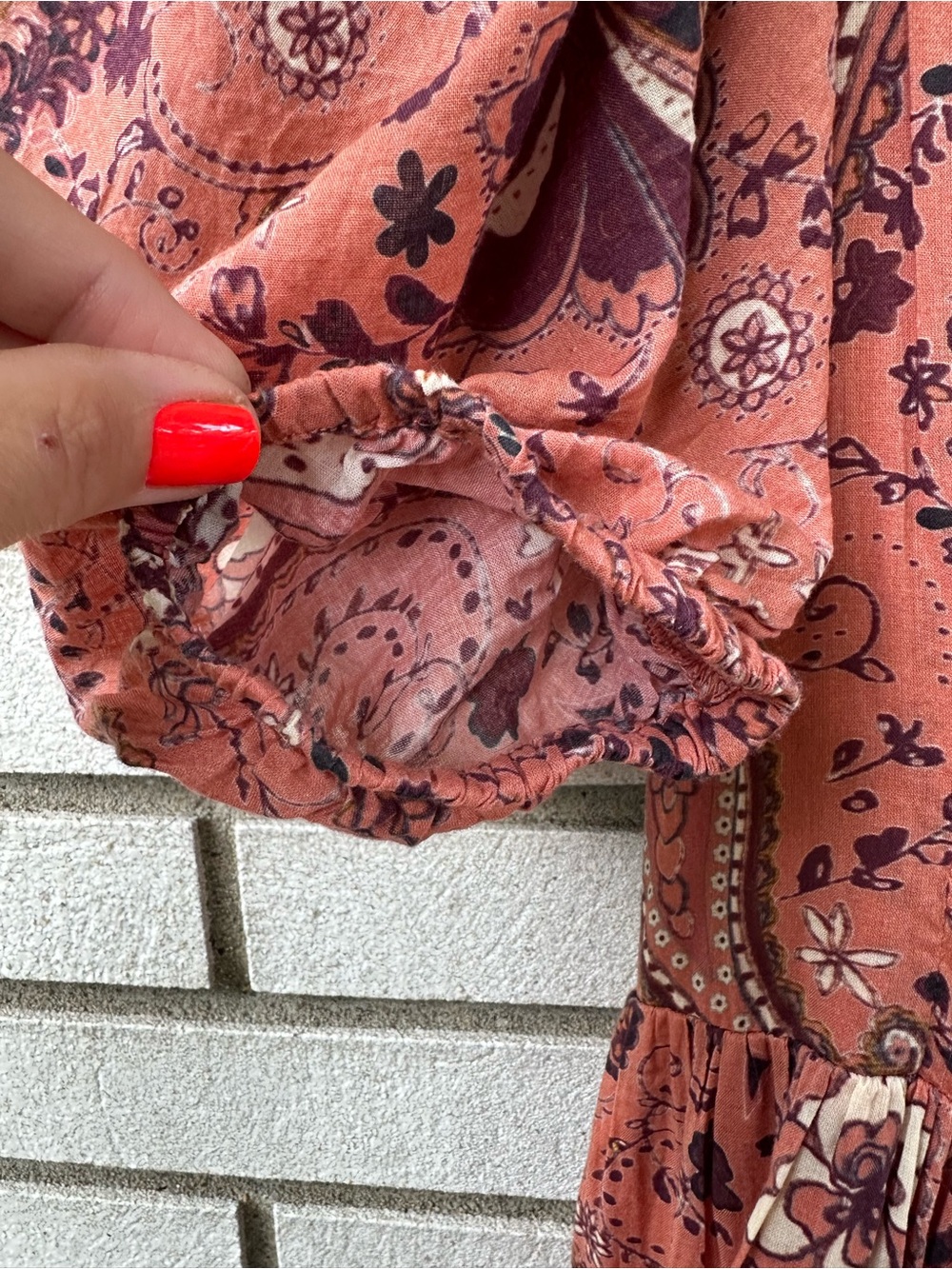 Cleobella Brielle Midi Dress S Rhode Paisley Organic Cotton Puff Sleeve Boho - Picture 9 of 13